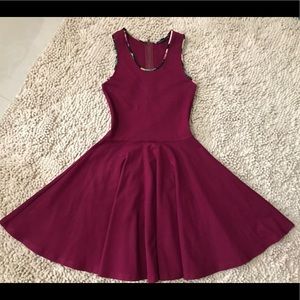 Cute Maroon Flare Dress
